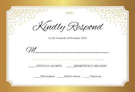 Gold Elegant Rsvp Card Template Free Greetings Island Wedding Invitation Templates Free Wedding Invitations Wedding Invitations