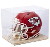 Hat Storage Football Helmet Display Case Full Size,Self-Assembly Acrylic  Helmet Display Case With Black Protection Holder Base,UV Protection Clear  ...