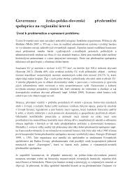 K trojmezí vede žlutá turistická značka. Pdf Governance Cesko Polsko Slovenske Preshranicni Spoluprace Na Regionalni Urovni