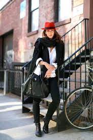 Red Hat Outfit New York Street Style Street Style Fashion Week Street Style