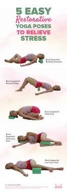 5 Easy Restorative Yoga Poses To Relieve Stress Restorative Yoga Poses Restorative Yoga Restorative Yoga Sequence