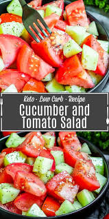 This Cucumber And Tomato Salad Is A Healthy Tomato Salad Recipe Made With Vinegar Olive Oil In 2020 Gluten Free Sides Dishes Fresh Tomato Recipes Tomato Salad Recipes