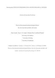 Pdf Perceived Discrimination And Psychological Distress The Role Of Personal And Ethnic Self Esteem