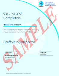 Oshac Scaffolding Inspector Occupational Health And Safety Train The Trainer Take Exam
