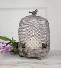 Metal Bird Cage Candle Holder French Country Metal Cloche Birdcage Hinged Dome Candle Holder 5 5 W X 7 5 H Candle Holders Painted Fox Home