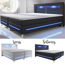 Bett bettschrank betten designer polster ehe doppelbett 140x200cm lagerware! Boxspringbett Hotelbett Ehebett Led Topper Federkern Kunstleder Bett Juskys Ebay