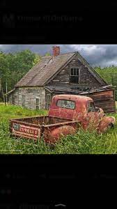Pin By Dixie Calhoon On Barns And Items Of The Past Abandoned Farm Houses Old Trucks Chevy Pickup Trucks