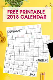 2018 Free Printable Calendar Free Printable Calendar Monthly Calendar Printable Free Printable Calendar Monthly