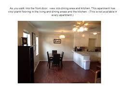 The dining room table we have now was one my aunt found, and my mom bought for $25 at the grocery store. As You Walk Into The Front Door View Into Dining Area And Kitchen This Apartment Has Vinyl Plank Flooring In The Living And Dining Areas And The Kitchen Ppt Download