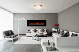 We thought a fireplace and bookshelves on the back wall would eat up some of the empty space in the room and create a more intimate feeling. Best Wall Mount Electric Fireplace Ideas In Living Room Modern Blaze