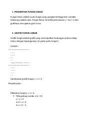 Yaitu menggunakan fungsi linear dan fungsi non linear. Pengertian Fungsi Linear Docx 1 Pengertian Fungsi Linear Fungsi Linear Adalah Suatu Fungsi Yang Pangkat Tertinggi Dari Variable Bebasnya Adalah Satu Course Hero