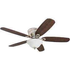 Harbor Breeze Pawtucket 52 In Brushed Nickel Led Indoor Flush Mount Ceiling Fan With Remote 5 Blade Lowes Com Flush Mount Ceiling Fan Ceiling Fan Ceiling Fan With Remote