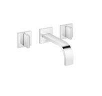 MEM Chrome : Wall-mounted basin mixer without pop-up waste