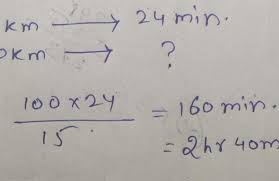 About 8 minutes at average quality If The Car Takes 24 Minutes To Cover A 15 Km Length Of Road How Long Will It Take To Travel 100km Brainly In