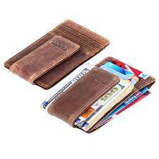 Money clip and change holder wallet. Money Clip Wallet Rfid Blocking Crazy Horse Leather Kinzd Wallet