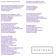 Sometimes i give myself the creeps sometimes my mind plays tricks on me it all keeps adding up i think i'm cracking up am i just paranoid? Ikon Philippines On Twitter Trans Team B I Basket Case Lyrics C Ikontrans Http T Co Xkfnxisg5r