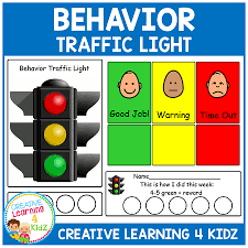 behavior traffic light chart card set digital download