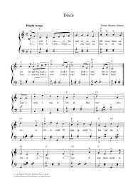 Union civil war song — dixie (union version). Dixie Sheet Music Daniel Decatur Emmett Piano Vocal