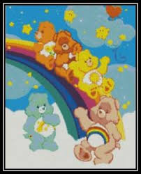 Details About Care Bears On The Rainbow Cross Stitch Chart Pattern Design Xstitch