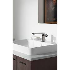 When you choose a vessel sink, be aware that it stands at a different height than other conventional bathroom sinks that drop below the counter. Kohler Vox Vitreous China Vessel Sink In White With Overflow Drain K 2660 1 0 The Home Depot Rectangular Sink Bathroom How To Install Countertops Sink Faucets
