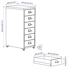 Helmer Caisson A Tiroirs Sur Roulettes Blanc 28x69 Cm Ikea