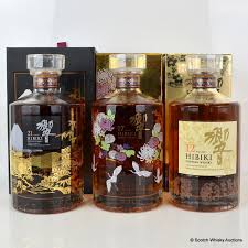Scotch Whisky Auctions The 52nd Auction Hibiki 21 Year Old Mount Fuji Hibiki 17 Year Old Chrysanthemum Crane Hibiki 12 Year Old Kacho Fugetsu