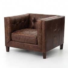 Abbott Vintage Cigar Tufted Leather Club Chair In 2020 Club Chairs Brown Leather Armchair Leather Club Chairs