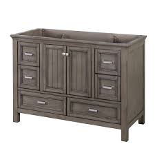 Crosley furniture tara bathroom linen cabinet, vintage white. Brantley 48 Vanity In Distressed Grey Foremost Bath