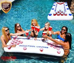 Inflatable Beer Pong Table Toy Float Lounge Drinking Swimming Pool Game Party Inflatablebeerpongtable Swimming Pool Games Pool Pool Games