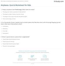 Rd.com knowledge facts you might think that this is a trick science trivia question. Airplanes Quiz Worksheet For Kids Study Com