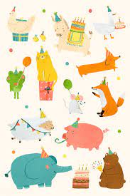 Download Premium Vector Of Animal Party Doodle Design Vector By Toon About Toy Horse Happy Birthday Bear Illustration And Birthday 1222822 Animal Party Animal Doodles Doodle Designs