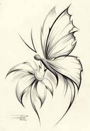 In this class we will draw a beautiful butterfly fluttering around the flowers on a sunny summers day. Butterfly Flower By Davepinsker On Deviantart Pencil Drawings Of Flowers Flower Sketches Flower Drawing