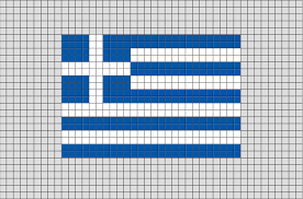 Flag Of Greece Pixel Art Pixel Art Flag Cross Stitch Pixel Art Grid