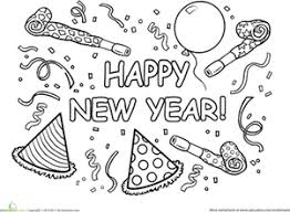 Happy new year 2020 coloring page. Happy New Year Worksheet Education Com