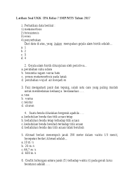 Tahun 1 hingga 6, ppki dan pra sekolah sesi 20. Latihan Soal Dan Kunci Jawaban Ukk Ipa Kelas 7 Smp Mts Tahun 2017