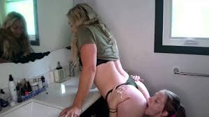 Railed in Bathroom: Lesbian Pounding on Counter