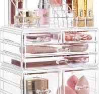 Amazon.com: HBlife Acrylic Clear Dustproof Makeup Storage ...
