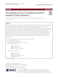 Pdf The Progress Of Gut Microbiome Research Related To Brain Disorders