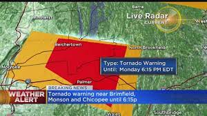 1 day ago · a tornado warning is in effect for a number of towns west of boston as powerful storms roll through the area. Tornado Warning Issued In Massachusetts Youtube