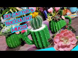 A cactus actually symbolizes endurance as it is a plant that can really stand up to the test of time and the elements. Diy Cactus Succulent Mug Planters Easy Cheap Diy Gifts Youtube