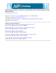 From the very beginning, the founders had a vision of creating and maintaining a healthy farming landscape through profitable and environmentally sound farming systems. Pdf Determination Of Optimum Values For Maximizing The Profit In Bread Production