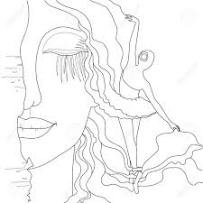 Print, color and enjoy these ballet coloring pages! Young Woman With Long Hair Stock Line Vector Illustration Dancing Ballerina Coloring Book For Adult Outline Drawing Coloring Page Art Royalty Free Cliparts Vectors And Stock Illustration Image 138509848