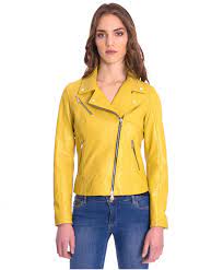 Perfecto en cuir vintage quasi jamais porté. Perfecto Femme Cuir Col Crante Cuir Plonge Couleur Jaune Kbc