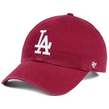 47 Brand Los Angeles Dodgers Cardinal And White Clean Up Cap 28 Liked On Polyvore Featuring Accessories Hats Dodger Hats La Dodgers Hat Low Crown Hats
