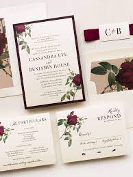 Ivory Burgundy Wedding Invitations Beacon Lane Wedding Cards Burgundy Wedding Invitations Floral Wedding Invitations
