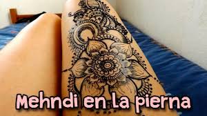 White henna temporary tattoo stickers 40 designs on 6 sheets package included: Henna Tattoo Leg Floral Youtube