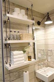 For larger bathrooms, floating shelves can make great use of the space to create a cozier, more luxurious feel. Unique Storage Ideas For A Small Bathroom Bathroom Decorating Ideas Pinterest Small Bathrooms Ideas Small Bathroom Remodel Small Bathroom Toilet Shelves