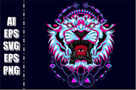 ✓ free for commercial use ✓ high quality images. Tiger Head Vector Glitch Graphic By Ap Creative Fabrica