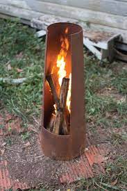 Rustic Silo Cylinder Fire Pit Bowl Wood Burning Campfire Garden Patio Wood Burning Fire Pit Fire Pit Outdoor Fire Pit