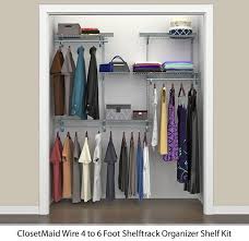 Closetmaid expandable closet organizer, 5' to 8': Closetmaid Wire 4 To 6 Foot Shelftrack Organizer Shelf Kits Size Height 84 X Width 72 X Depth 13 78808 Satin Ch Wire Shelving Closetmaid Closet Kits
